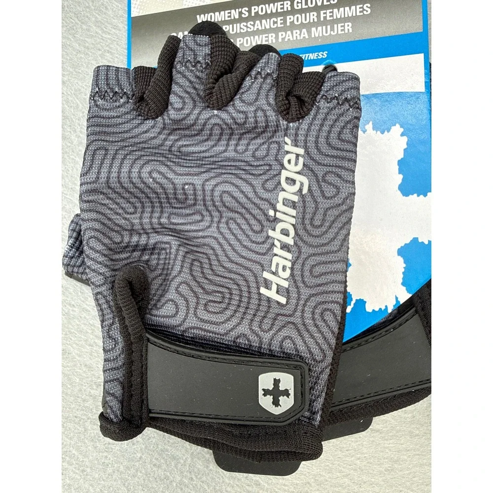 Lot of 2 Harbinger Power Gloves Womens M Carbon New Padded Leather Fitness 16315